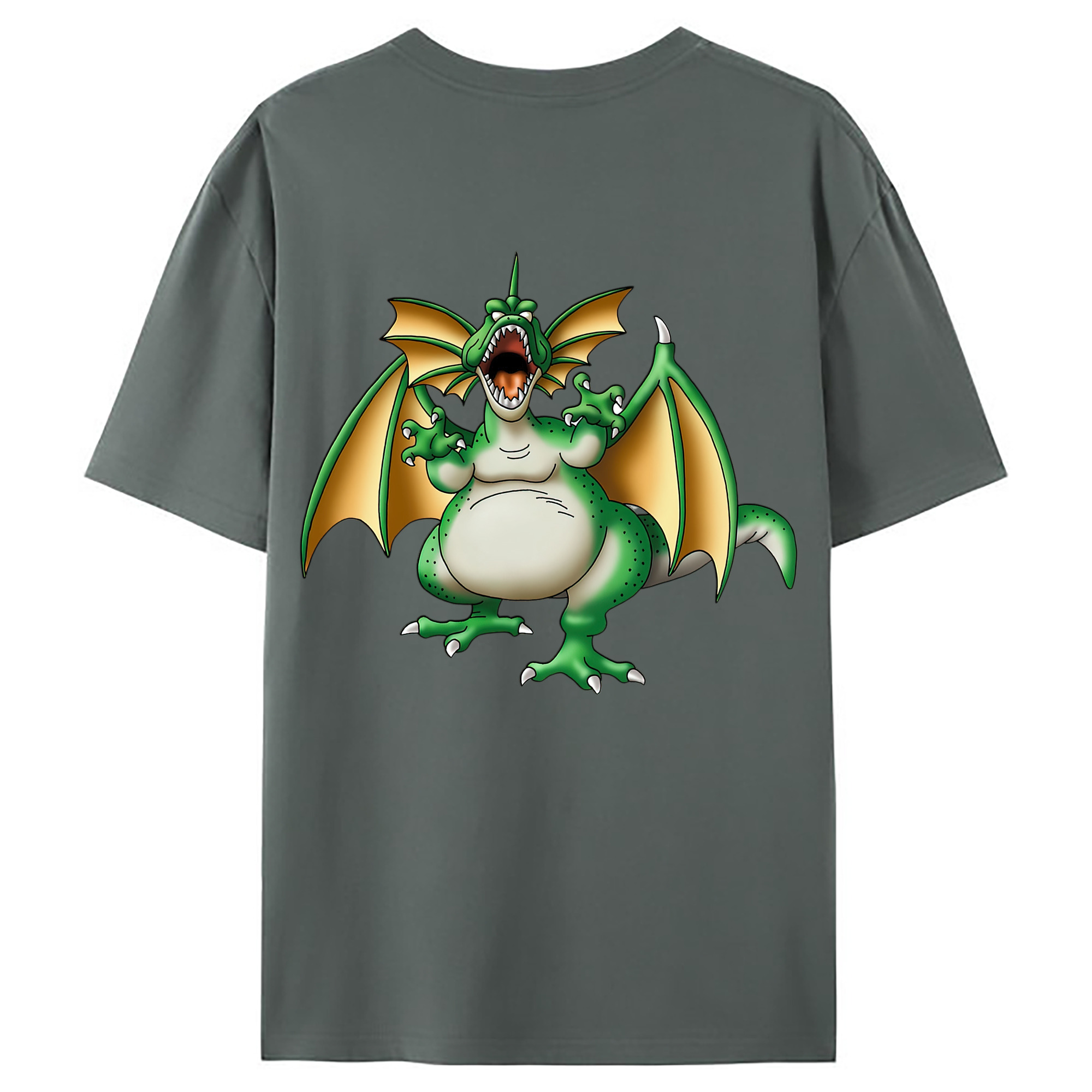 （画像用） ドラゴンクエスト Doragon Kuesuto Dragon Quest 綿100％ メンズ半袖Tシャツ（バックプリント） 通気性